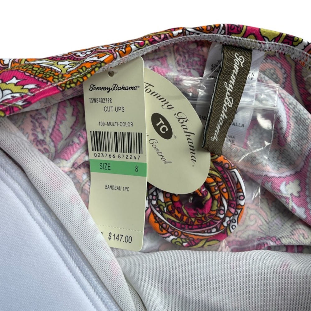 Tommy Bahama Paisley Bandeau One Piece Swimsuit - Picture 10 of 10